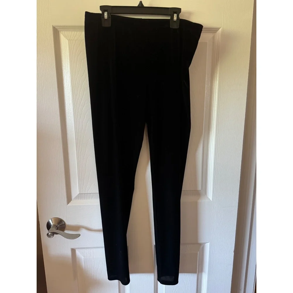NWT Eileen‎ Fisher Ankle Legging Women Size Medium Black Stretchy Velvet